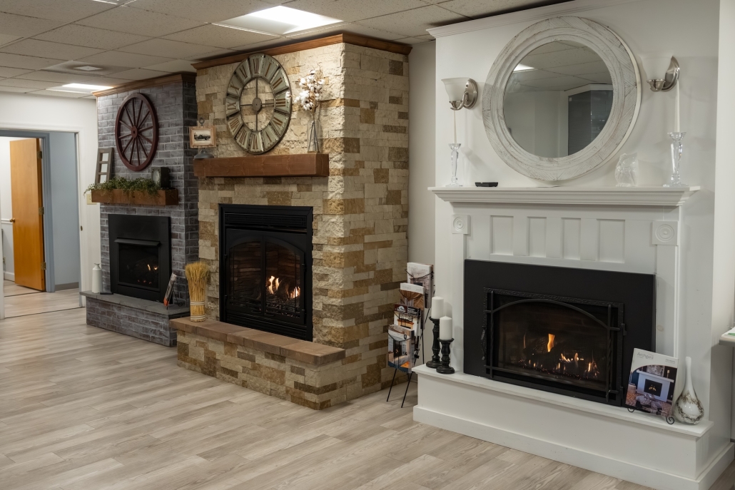 Gas fireplaces in the Buch showroom