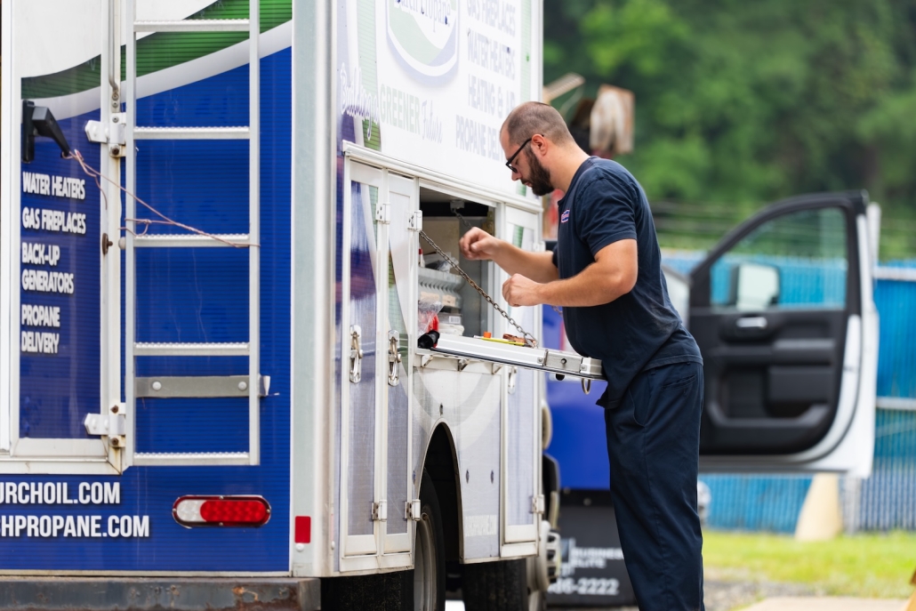 Burch employee finds tools in the work truck
